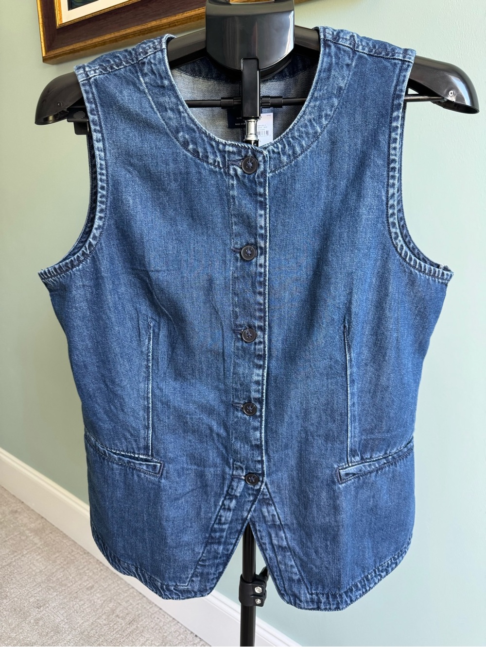 Gap UltraSoft Denim Longline Vest Top Blue NWT Size Large